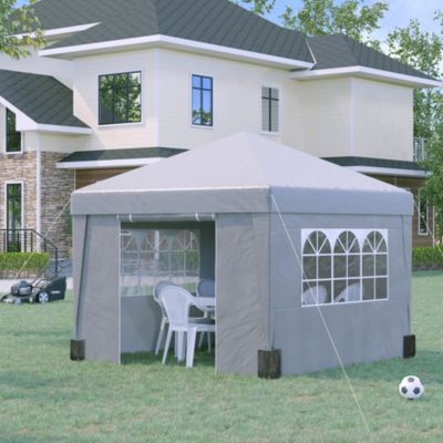 Tonnelle barnum pop-up pliant 2,98L x 2,98l x 2,75H m sacs de lestage et transport inclus gris