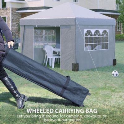Tonnelle barnum pop-up pliant 2,98L x 2,98l x 2,75H m sacs de lestage et transport inclus gris