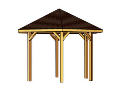 Tonnelle bois " Nancy "  11.47m²  4.20 x 3.02 cm