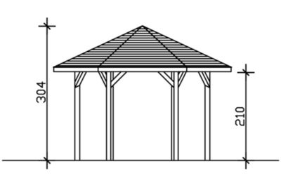 Tonnelle bois " Nancy "  11.47m²  4.20 x 3.02 cm