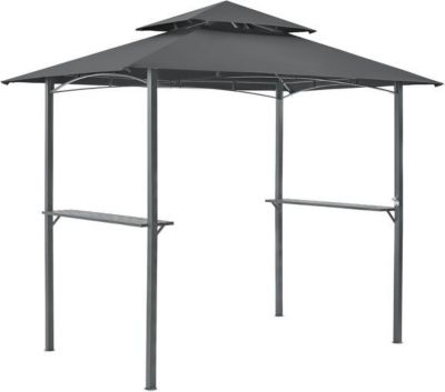 Tonnelle de Barbecue Auvent de Réception pour Jardin Tente avec Comptoir Belvédère Robuste Extérieur Acier Laqué Polyester