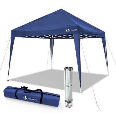 Mur Simple Bleu Pour Tonnelle 3x3 M - Protection Contre Soleil Et Vent - Toile Polyester Résistante