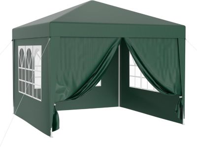 Tonnelle de Jardin 3x3m Verte avec Panneaux latéraux Amovibles