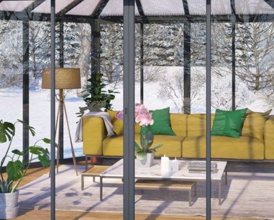 Tonnelle de jardin autoportante fermée Gardam² 5.2x6m Gris