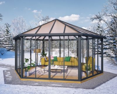 Tonnelle de jardin autoportante fermée Gardam² 5.2x6m Gris