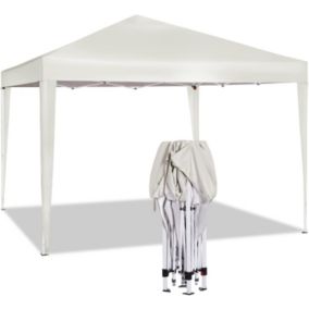 Tonnelle de Jardin Beige - Tente Pliante - Auvent Pliable Imperméable - Protection du Soleil UV 50+