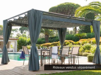 Tonnelle de jardin en aluminium ardoise Palmeira 4 x 3 m - Hespéride