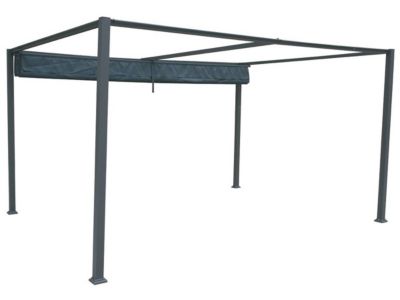 Tonnelle de jardin en aluminium ardoise Palmeira 4 x 3 m - Hespéride