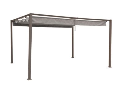 Tonnelle de jardin en aluminium noisette Palmeira - 4 x 3 m - Hespéride