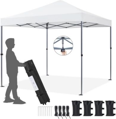 Tonnelle de Jardin Extérieur 3 x 3 M Tente de Camping Pliable avec Sac de Transport