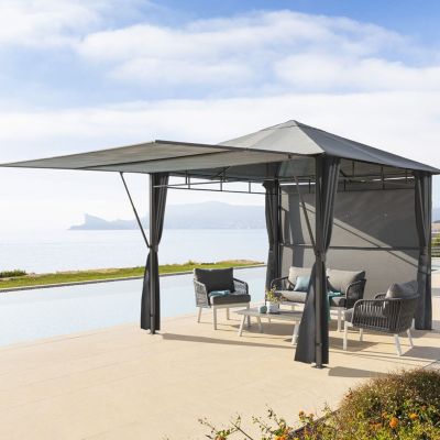 Tonnelle de jardin Omelya - L. 300 x l. 300 cm - Ardoise