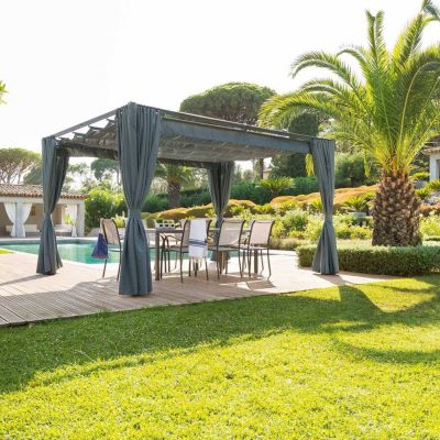 Tonnelle de jardin Palmeira - L. 400 x l. 300 cm - Ardoise
