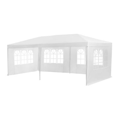 Tonnelle de jardin Tente de Réception avec 4 Fenêtres, coloris blanc - Hauteur 250 x Longueur 600 x Profondeur 300 cm