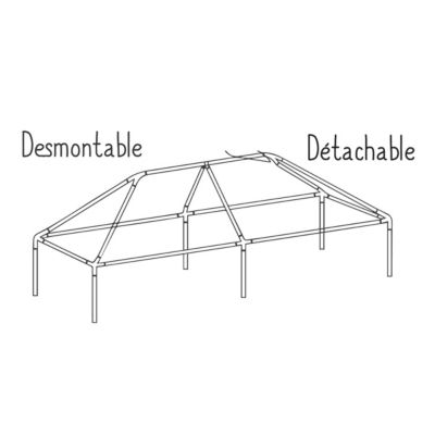 Tonnelle de jardin Tente de Réception avec 4 Fenêtres, coloris blanc - Hauteur 250 x Longueur 600 x Profondeur 300 cm