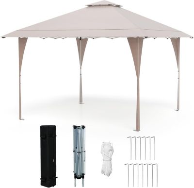 Tonnelle de JardinExterieur Pliante 4x4 M, 260/270/280 CMavec Sac Transport Portable, 8 Piquets, 4 Cordes de Vent, Pliable