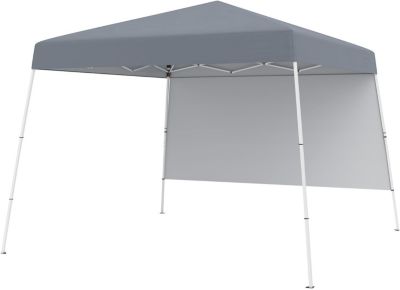 Tonnelle Jardin Exterieur Pliante 3 x 3 M, avec Paroi Latérale, Hauteur Réglable 2,62M, Sac Transport, 4 Piquets, (300CM,Gris)