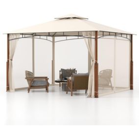 Tonnelle Jardin Pavillon Terrasse avec Toits Doubles Ventilés Parois en Filet Respirantes