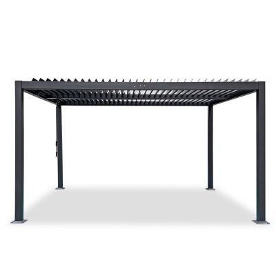 Tonnelle/Pergola bioclimatique lames orientables en aluminium 3x4m - Anthracite - BELAIR