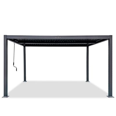 Tonnelle/Pergola bioclimatique lames orientables en aluminium 3x4m - Anthracite - BELAIR