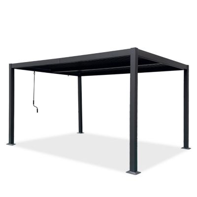 Tonnelle/Pergola bioclimatique lames orientables en aluminium 3x4m - Anthracite - BELAIR