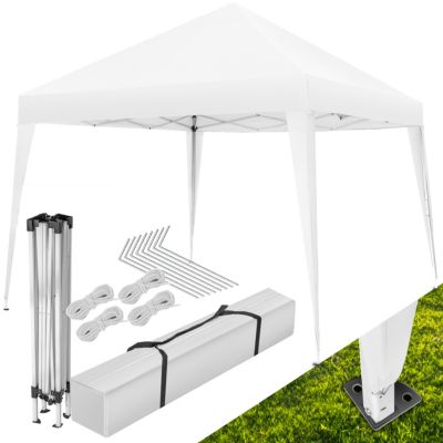 Tonnelle pliable 3 x 3 m toit hydrofuge protection UV blanc