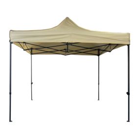 Tonnelle Pliant Beige Métal Polyester Terrasse Jardin 3x3 m Rebecca Mobili