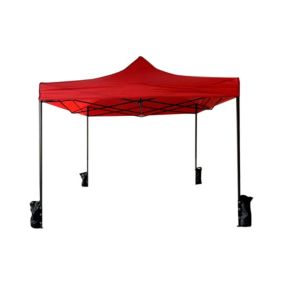 Tonnelle Pliant Rouge 4 Poid Métal Polyester Jardin 3x3 m Rebecca Mobili