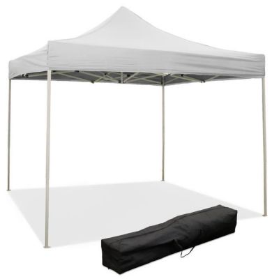 Tonnelle pliante 3 x 3 m toile blanche en PVC 100% imperméable 9006