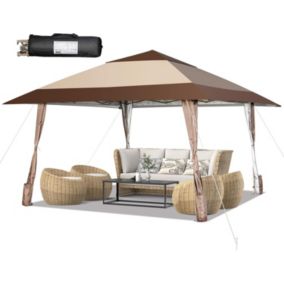 Tonnelle Pliante de Double Toit Gazebo Barnum Pliable Hauteur Réglable Idéal pour Festival