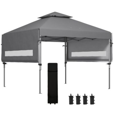 Tonnelle pop-up de jardin barnum pliant 5 x 3 m - sac à de transport à roulettes inclus - acier oxford gris
