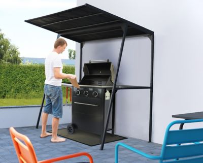 Tonnelle pour barbecue acier et toit polyester Solys 1,80 x 1,30 m