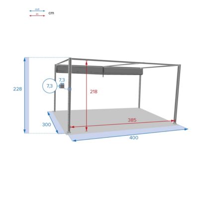 Tonnelle rectangulaire "Palmeira" ardoise 4x3m en aluminium traité époxy - Hespéride