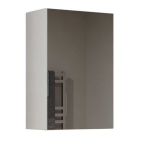 TONNI - Armoire de toilette murale 1 porte - Meuble SDB avec miroir - Dimensions 40x22x60 cm - Rangement Salle de bain