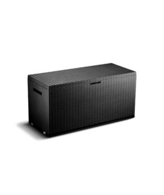 TOOD Malle de rangement en résine - 350 L - Gris anthracite - 120 x 52 x 60 cm
