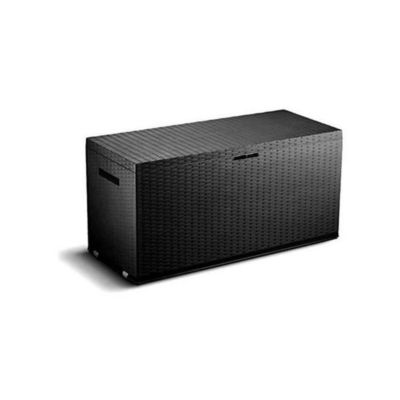 TOOD Malle de rangement en résine - 350 L - Gris anthracite - 120 x 52 x 60 cm
