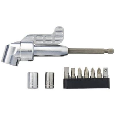 TOOLCRAFT tournevis coudé 128 mm, entranement 1/4" (6,3 mm) avec jeu de 6 embouts