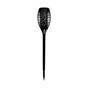 Torche solaire en résine 12 LED ambrée vacillantes  7,3 cm 47 cm - GALIX