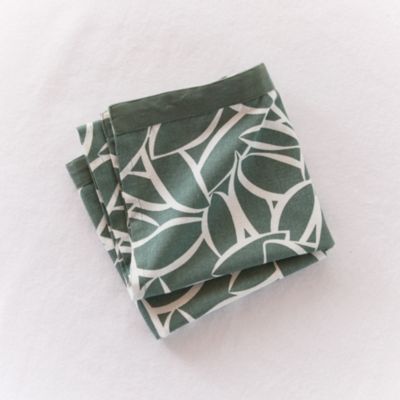 Torchons imprimé végétal vert et blanc l. 50 x L. 70 cm Guy Levasseur, 2 pièces
