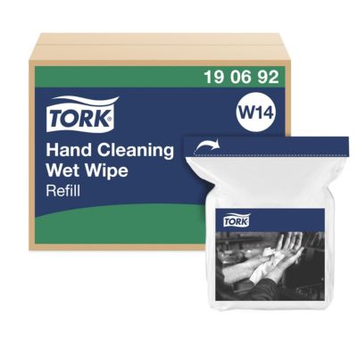 Tork Lingettes humides pour Nettoyage des mains blanc W14, 4 x 58 lingettes, 190692