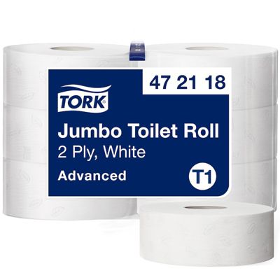 Tork Papier Toilette Jumbo blanc T1, Advanced, 2 plis, 6 x 380 mètres, 472118