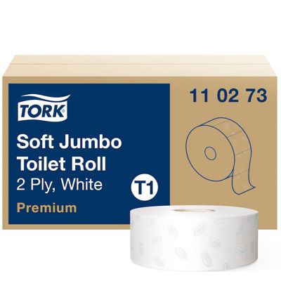Tork Papier Toilette Jumbo doux blanc T1, Premium, 2 plis, 6 x 360 m, 110273