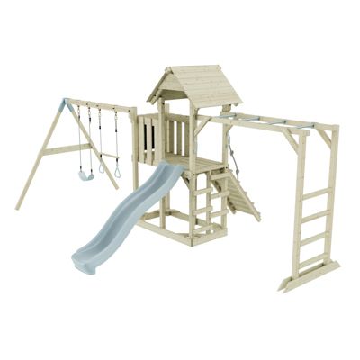 Tour de jeux PolarPlay Helsingborg Aire de jeux portique bois avec toboggan & échelle d'escalade