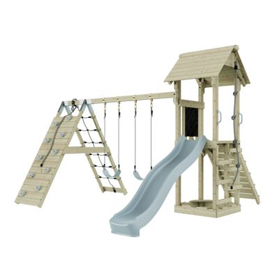 Tour de jeux PolarPlay Kiruna portique bois avec balançoire et mur d ...
