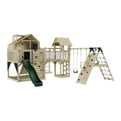 Tour de jeux Polarplay Milo Aire de jeux portique bois avec balançoire et bac à sable avec balançoire et mur d'escalade avec mur d