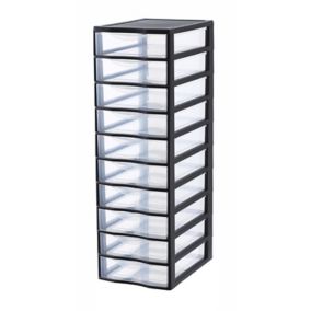 Tour de rangement 10 tiroirs en plastique Orgamix
