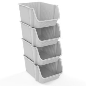 Tour de rangement 4 casiers empilables blanc