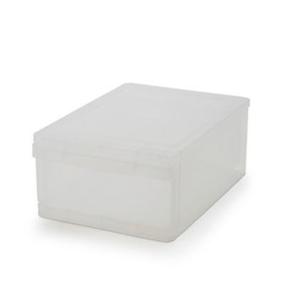 Tour en plastique 1 tiroir Kontor transparent H. 14 x L. 35 x P. 25,5 cm