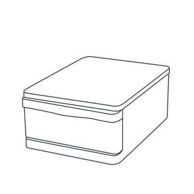 Tour en plastique 1 tiroir Kontor transparent H. 14 x L. 35 x P. 25,5 cm