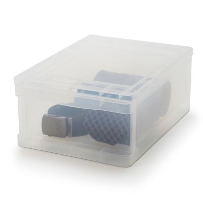 Tour en plastique 1 tiroir Kontor transparent H. 14 x L. 35 x P. 25,5 cm