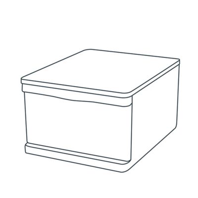 Tour en plastique 1 tiroir Kontor transparent H. 21,5 x L. 39 x P. 32 cm